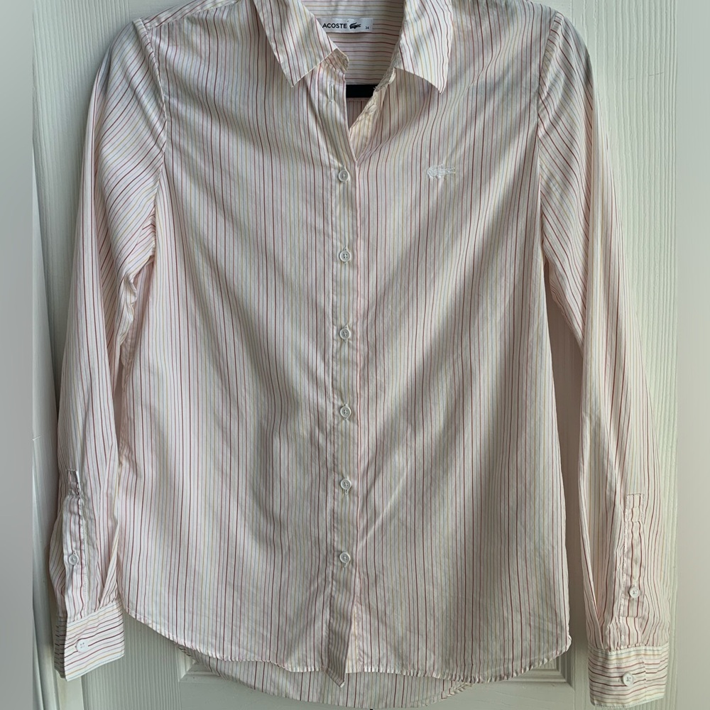 Lacoste Striped Button-Up Shirt (SZ 34)